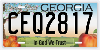 GA license plate CEQ2817