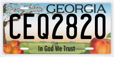 GA license plate CEQ2820