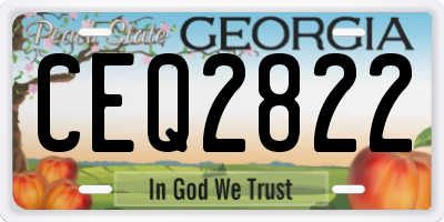 GA license plate CEQ2822