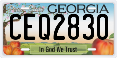 GA license plate CEQ2830