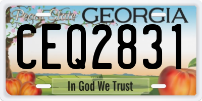 GA license plate CEQ2831