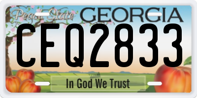 GA license plate CEQ2833