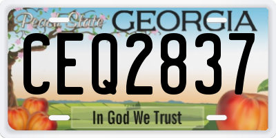 GA license plate CEQ2837
