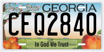 GA license plate CEQ2840