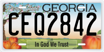 GA license plate CEQ2842