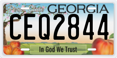 GA license plate CEQ2844