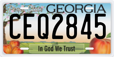 GA license plate CEQ2845