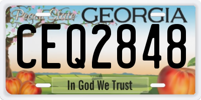 GA license plate CEQ2848