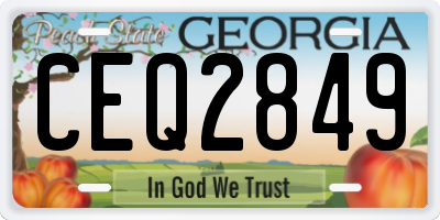 GA license plate CEQ2849