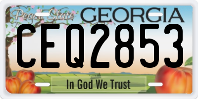 GA license plate CEQ2853