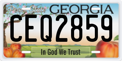 GA license plate CEQ2859