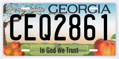 GA license plate CEQ2861