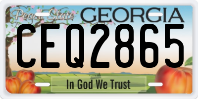 GA license plate CEQ2865