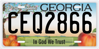 GA license plate CEQ2866