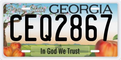 GA license plate CEQ2867