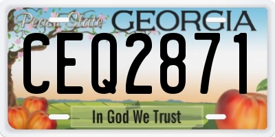 GA license plate CEQ2871