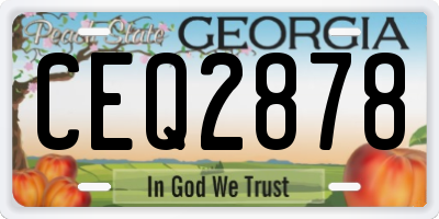 GA license plate CEQ2878