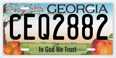 GA license plate CEQ2882