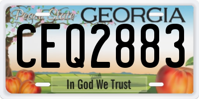 GA license plate CEQ2883