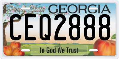GA license plate CEQ2888