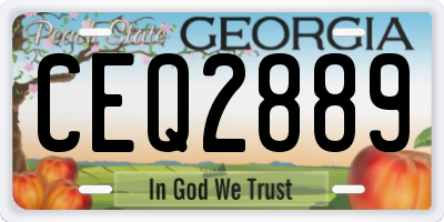 GA license plate CEQ2889