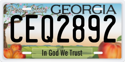 GA license plate CEQ2892