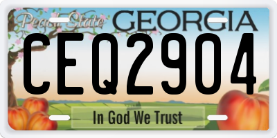 GA license plate CEQ2904