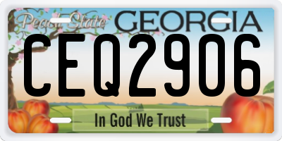 GA license plate CEQ2906