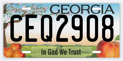GA license plate CEQ2908