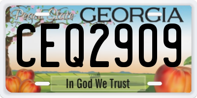 GA license plate CEQ2909