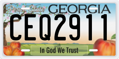 GA license plate CEQ2911