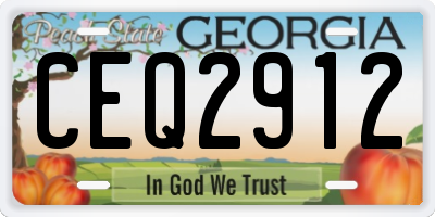 GA license plate CEQ2912