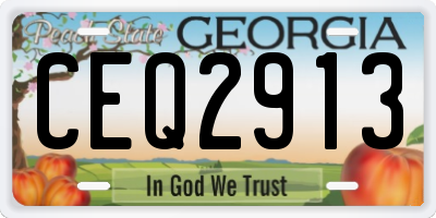 GA license plate CEQ2913