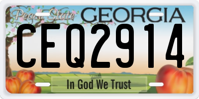 GA license plate CEQ2914