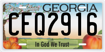 GA license plate CEQ2916