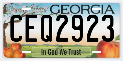 GA license plate CEQ2923