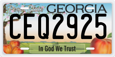 GA license plate CEQ2925