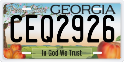 GA license plate CEQ2926