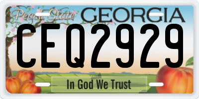 GA license plate CEQ2929