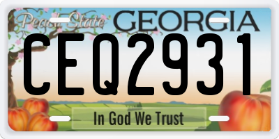 GA license plate CEQ2931