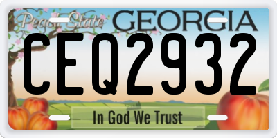 GA license plate CEQ2932