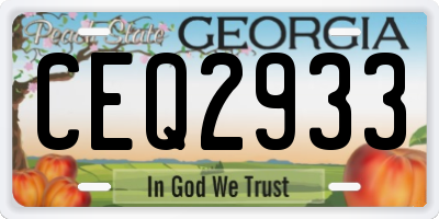 GA license plate CEQ2933