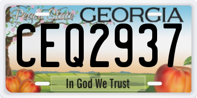 GA license plate CEQ2937