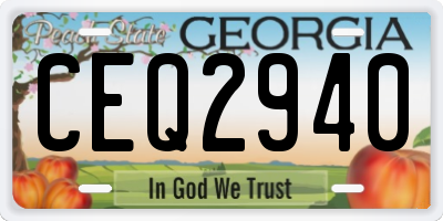 GA license plate CEQ2940