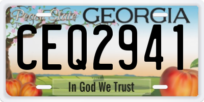 GA license plate CEQ2941