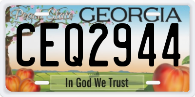 GA license plate CEQ2944