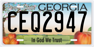 GA license plate CEQ2947