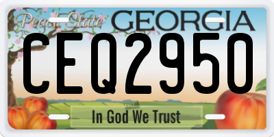 GA license plate CEQ2950