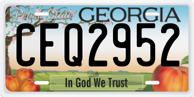 GA license plate CEQ2952