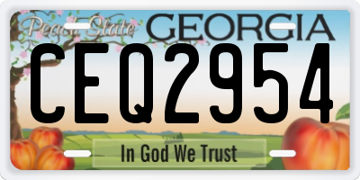 GA license plate CEQ2954